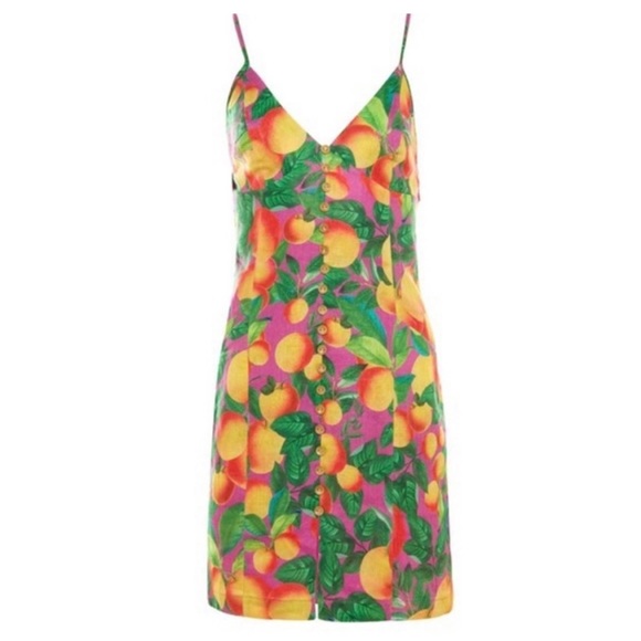 ❌ SOLD! FARM Rio Orange Sunset Midi Dress - Picture 8 of 8